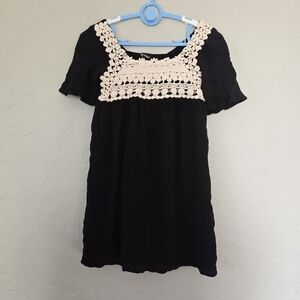 Art Class Dress Girls Black Crochet Tie Back Fancy Casual S 6 6X